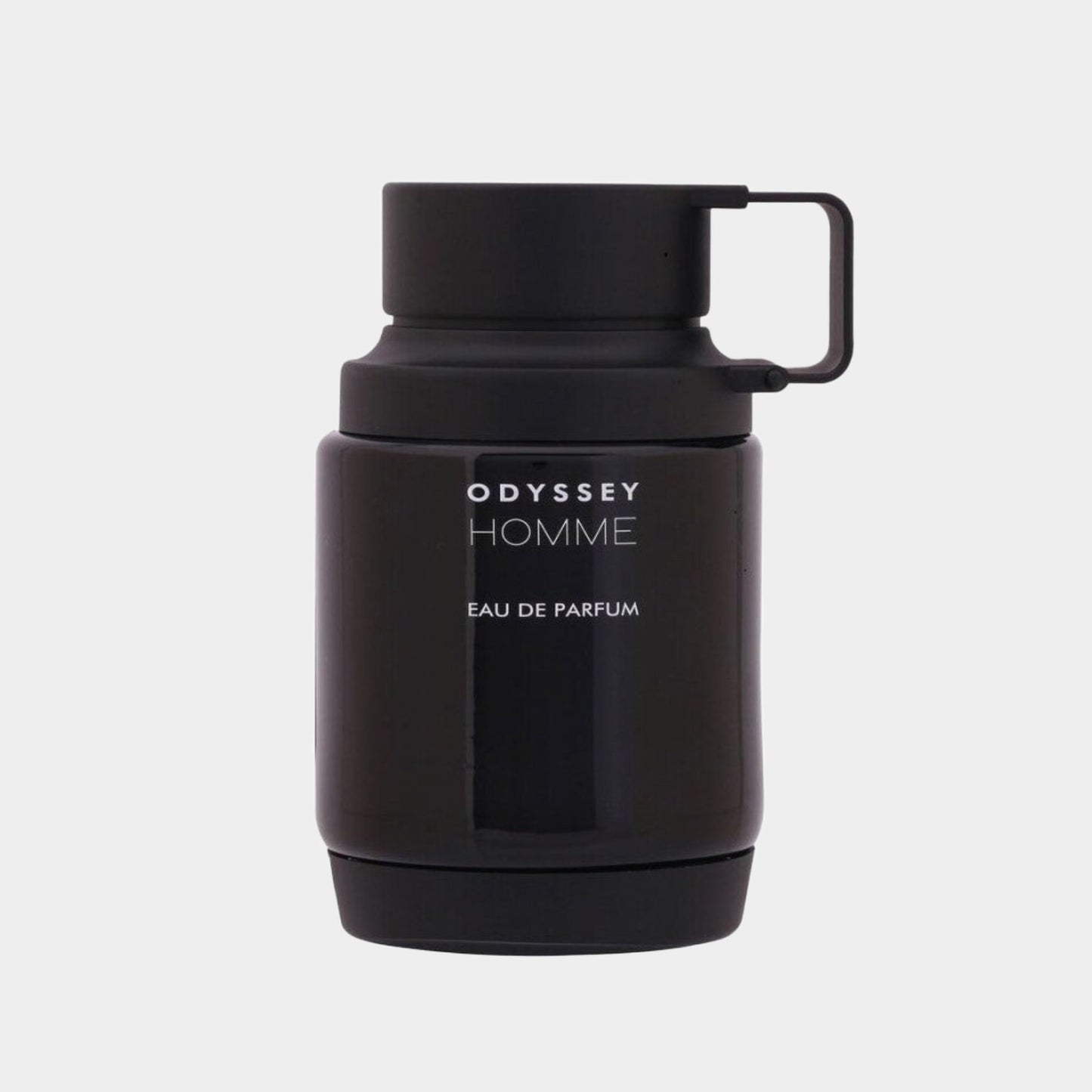 Armaf Odyssey Homme EDP Sample in a sleek, black container, designed for modern elegance and fragrance portability.