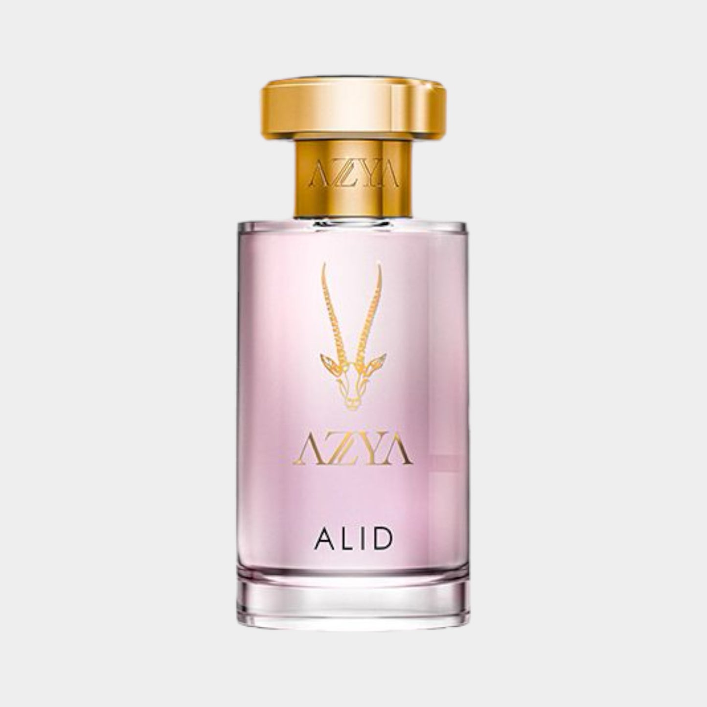 Azya Alid Sample is een elegant parfum in een stijlvolle glazen fles met een gouden dop. De luchtige, rozenkleurige inhoud belooft een verfijnde geurervaring.
