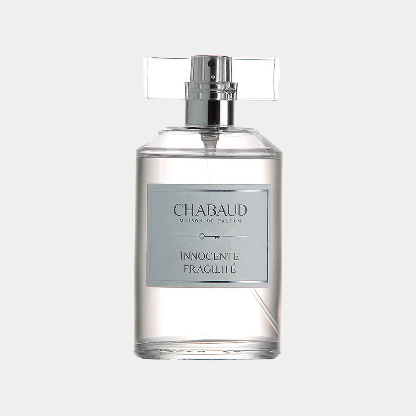 Sample van Chabaud Maison de Parfum Innocente Fragilité, een elegante parfumfles met een minimalistisch ontwerp en een verfijnde uitstraling.