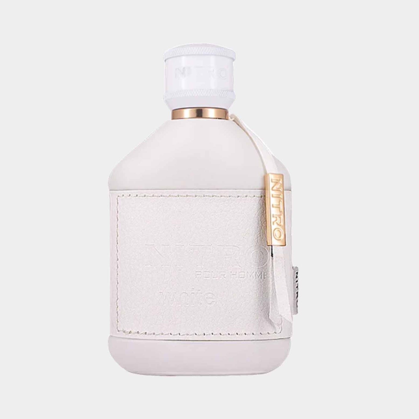 Dumont Nitro White volle fles, elegant ontwerp met een strakke witte verpakking en een metallic label. Perfecte keuze voor een verfijnde geur.