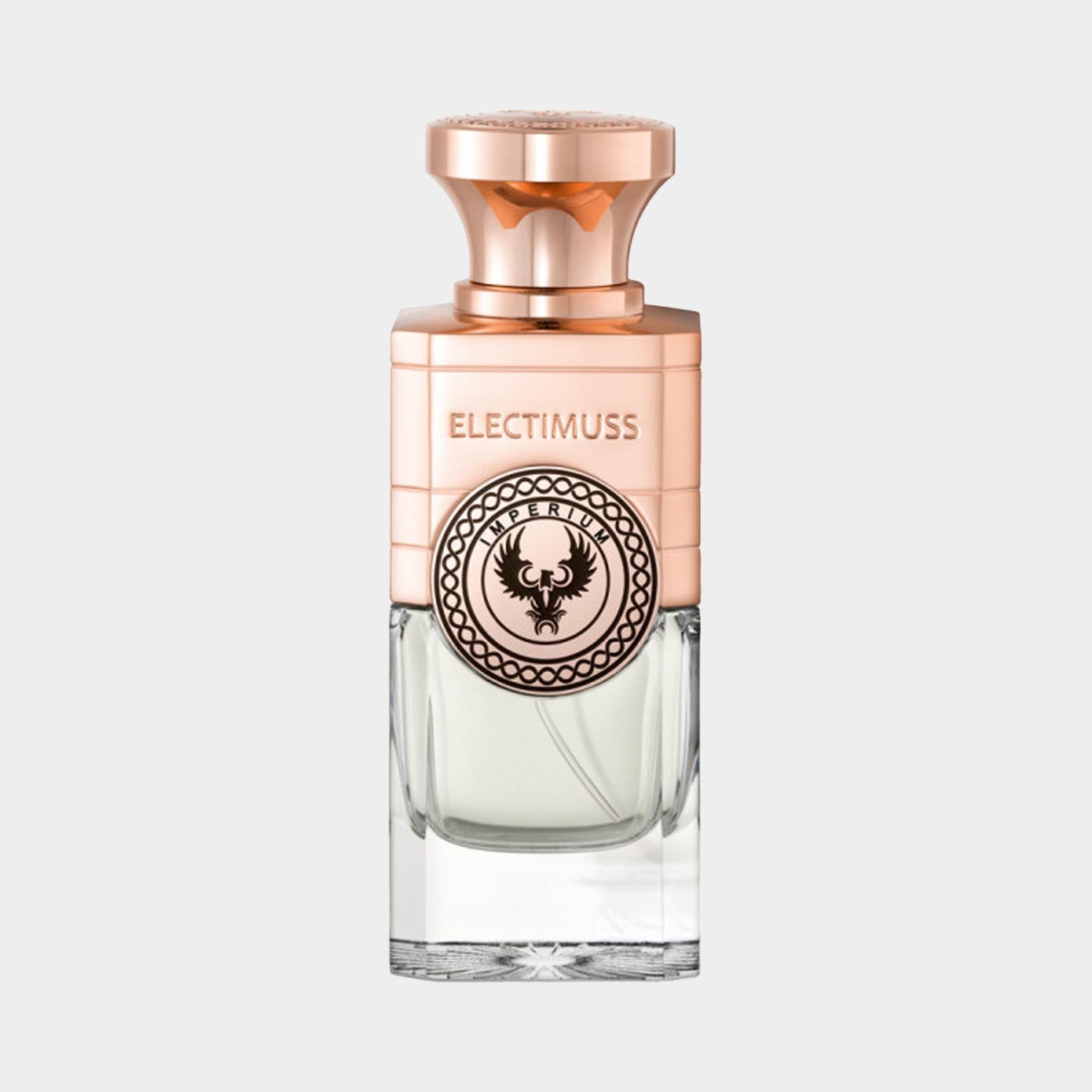 De Electimuss Imperium Volle Fles, met een elegante roségouden dop en een verfijnd ontwerp, straalt luxe en verfijning uit.