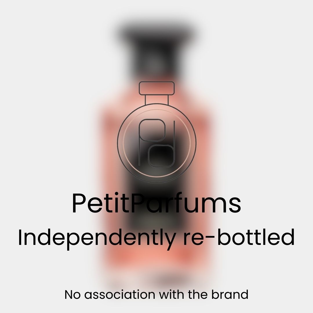 Fève Gourmande Sample, gepresenteerd in een elegant, herverpakt flesje van PetitParfums. Deze geur biedt een rijke en luxe olfactorische ervaring.