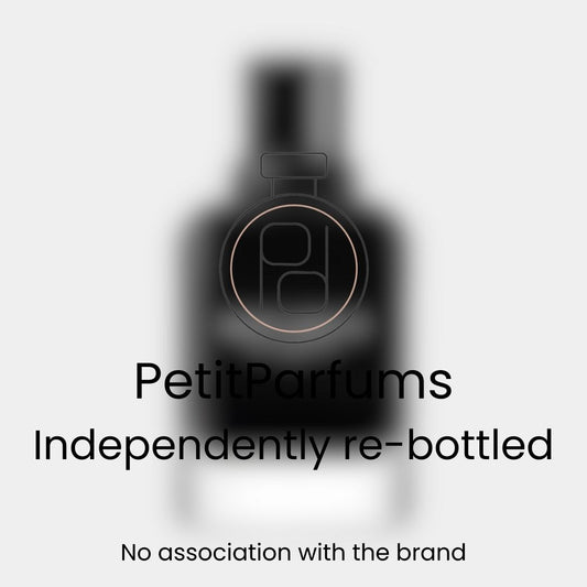Gentleman EDP Sample van PetitParfums, onafhankelijk opnieuw gebotteld. Elegant en verfijnd ontwerp op een donkere achtergrond.