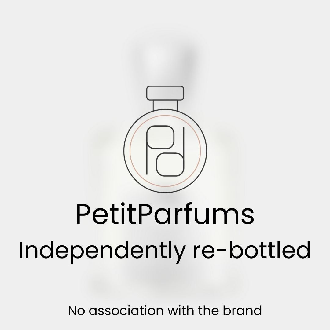 Royal Water Sample van PetitParfums, onafhankelijk opnieuw gebotteld. De afbeelding toont een eenvoudige, stijlvolle flacon met een transparante inhoud.