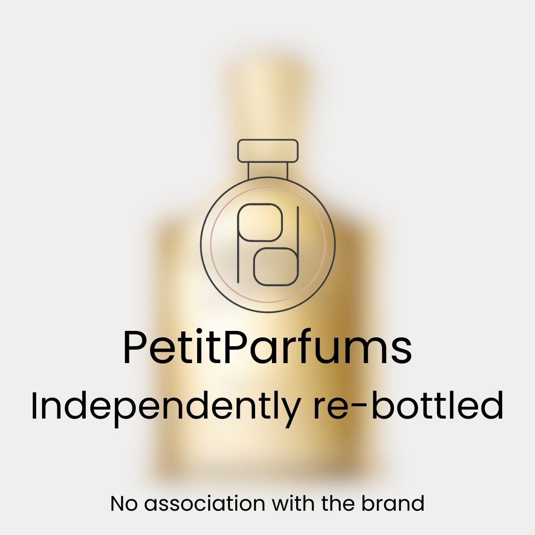 Millésime Impérial Sample, een elegant, onafhankelijk opnieuw gebotteld parfum, gepresenteerd in een gouden flacon met een minimalistisch ontwerp.