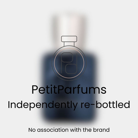 Layton Exclusif Sample, een luxe geur in een elegant donkerblauw flesje met een chique dop, opnieuw gebotteld door PetitParfums.