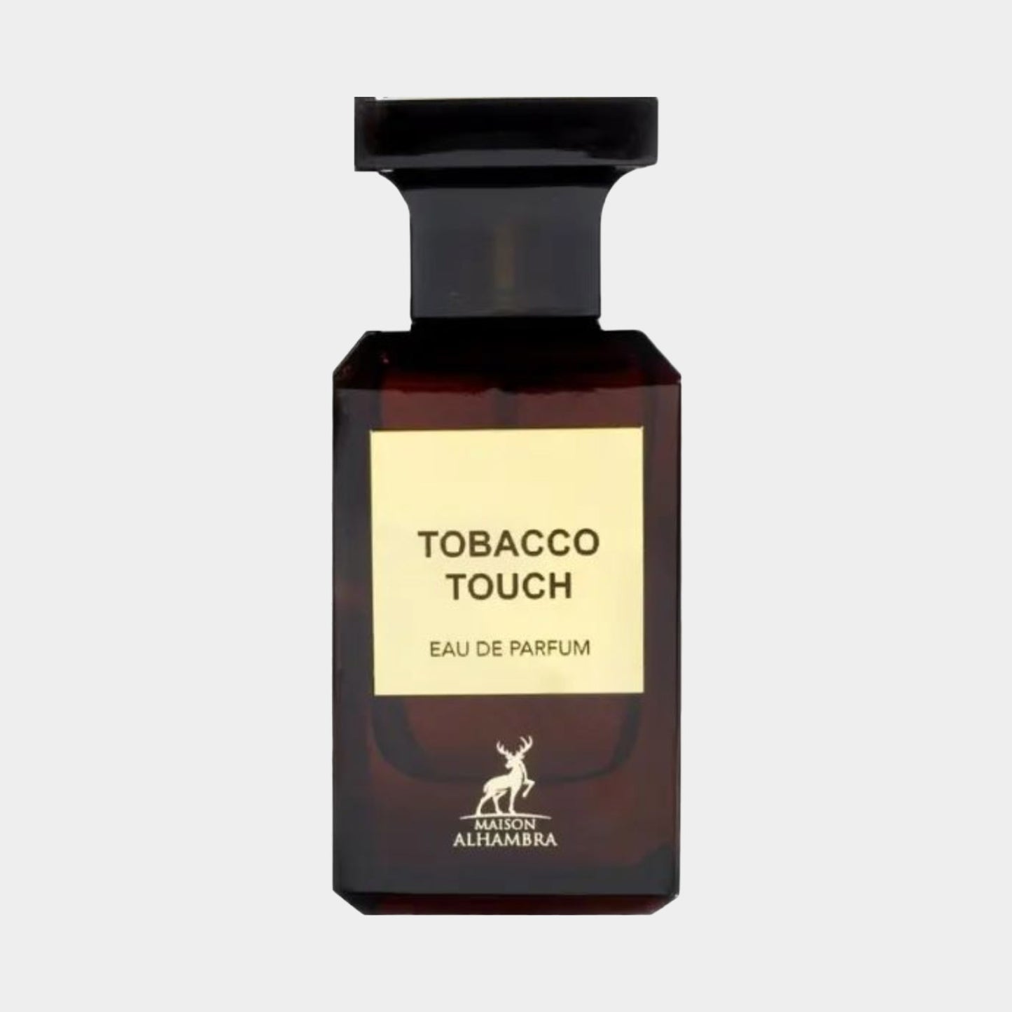 Sample van Maison Alhambra Tobacco Touch, een geur in een elegant flacon met donkere tinten en een klassieke uitstraling.