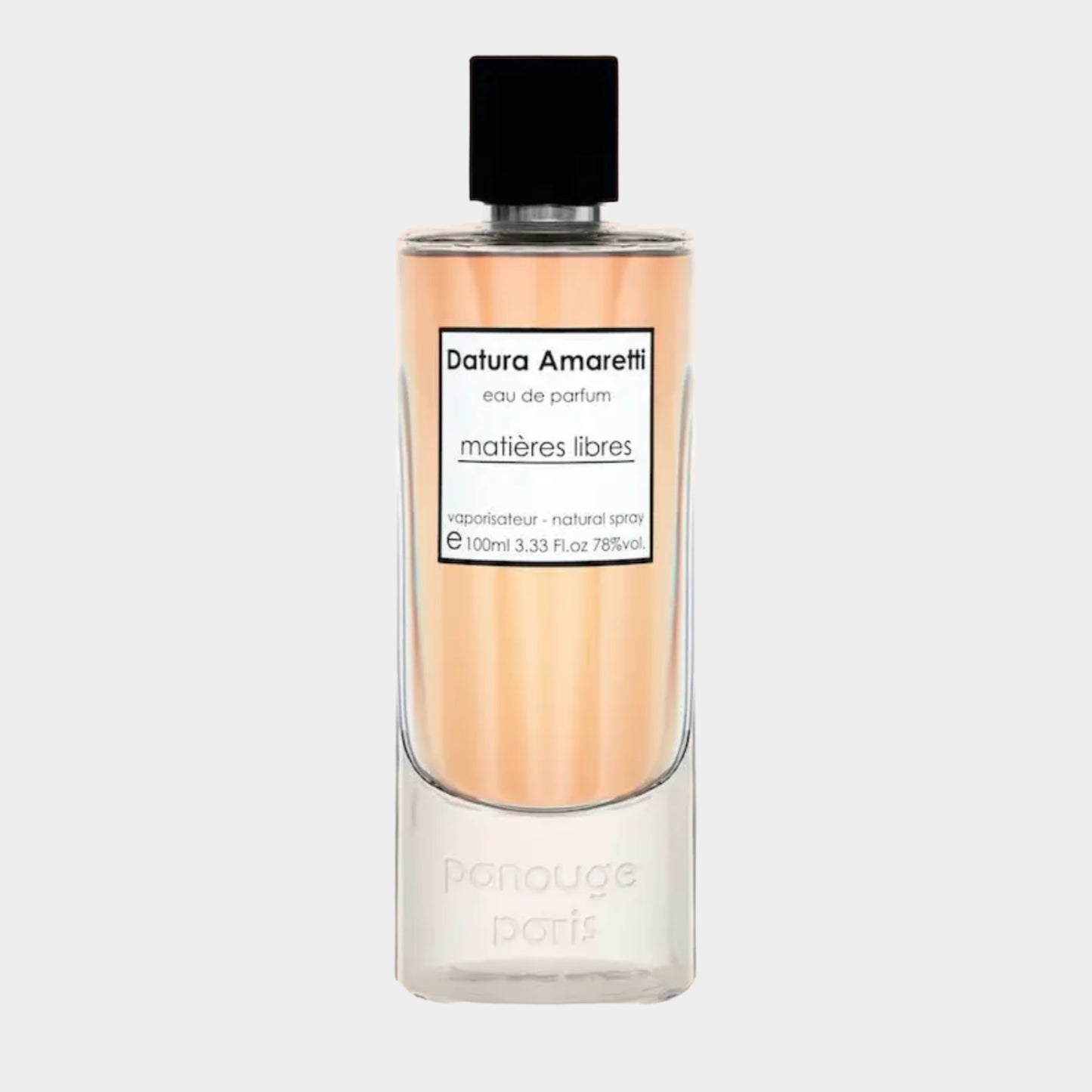 Panouge Paris Datura Amaretti vol glazen parfumfles van 100 ml, met een elegante en minimalistische uitstraling.