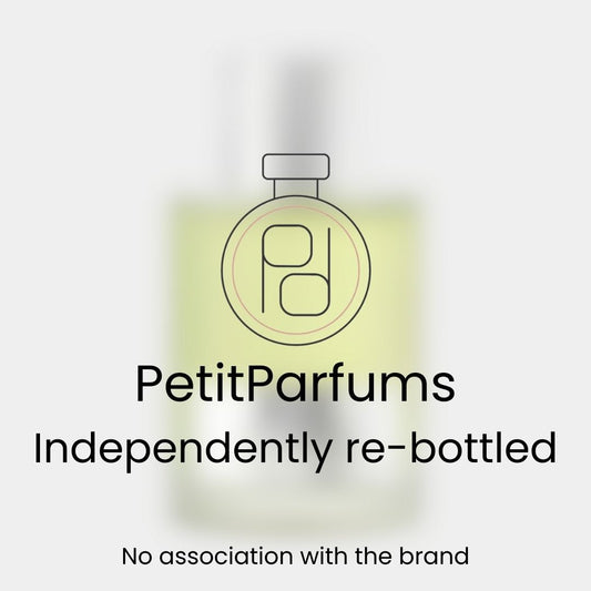 Beau De Jour Sample in een elegant, transparant flesje met een klassieke ontwerp. Het label benadrukt dat het onafhankelijk is hervat met geen associatie met het originele merk.