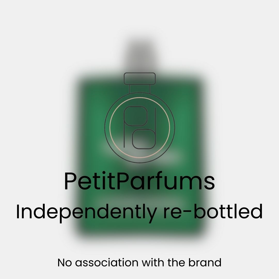 Cyber Garden Sample in een groene flacon, opnieuw gebotteld door PetitParfums, zonder associatie met het merk.