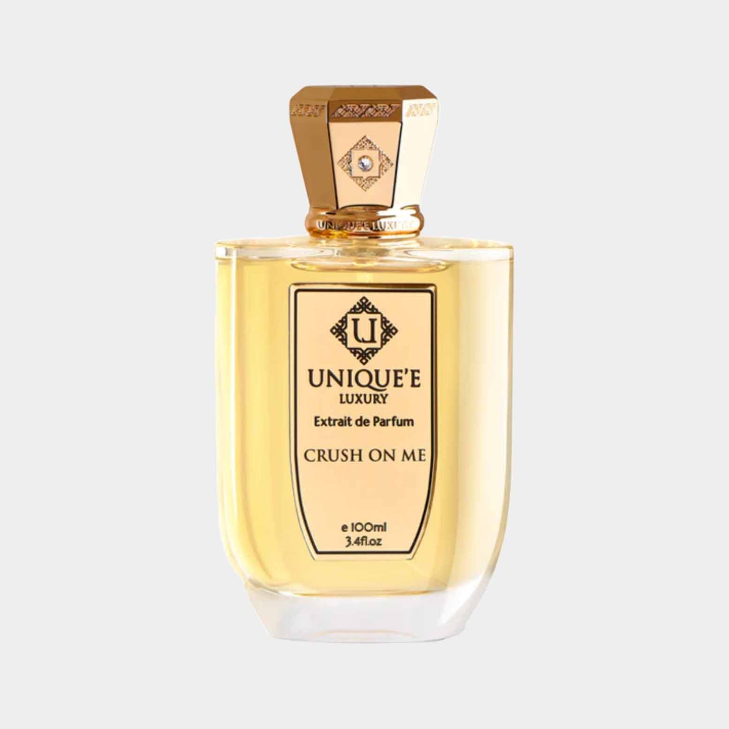 Uniquee Luxury Crush On Me Sample: een elegant parfumflesje van 100 ml, gevuld met een luxe, verfijnde geur.