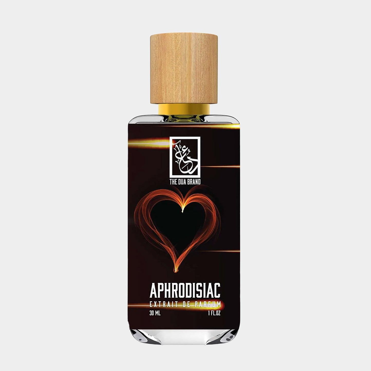 Dua Aphrodisiac Sample - een 30 ml parfumfles met een elegant ontwerp en een houten dop, perfect voor het ontdekken van verleidelijke geuren.