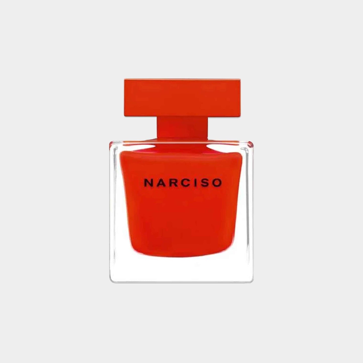 Narciso Rodriguez Rouge EDP Sample, een opvallende geur in een helder oranje fles met een strakke, moderne vormgeving.