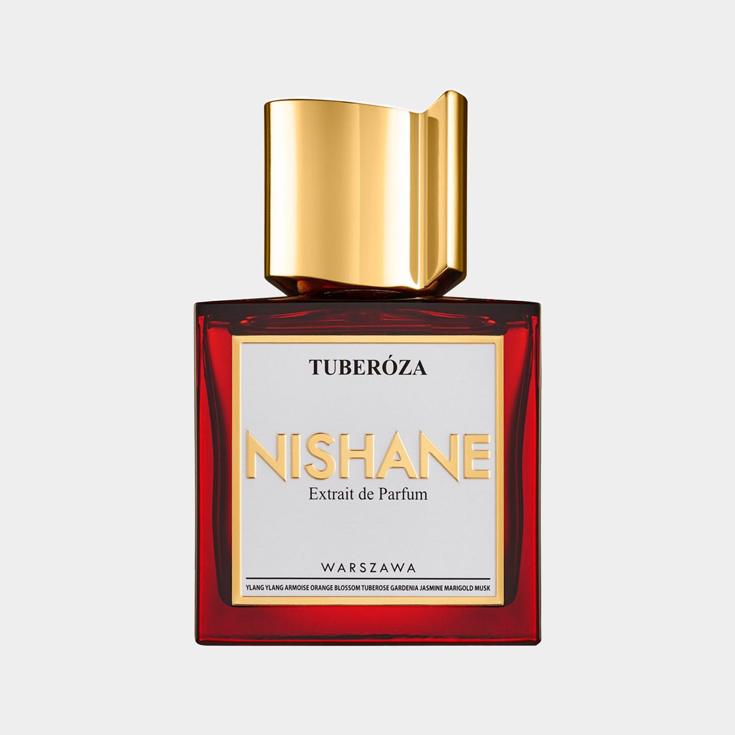 Nishane Tuberoza EXDP Sample is een verfijnde geur in een elegant flacon met een gouden dop. De geur is een rijke mix van ylang-ylang, amandel, en tuberoze, perfect voor liefhebbers van luxe parfums.