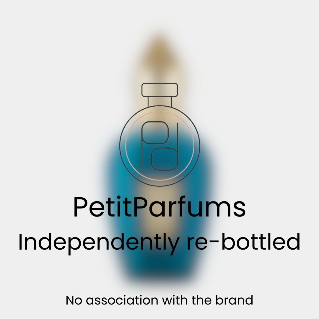 Erba Pura Sample van PetitParfums, in een elegant flacon met een verfijnde blauwe tint, onafhankelijk opnieuw gebotteld.